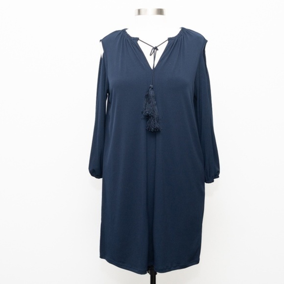Calvin Klein. Knit Cold Shoulder Dress. - Picture 1 of 8